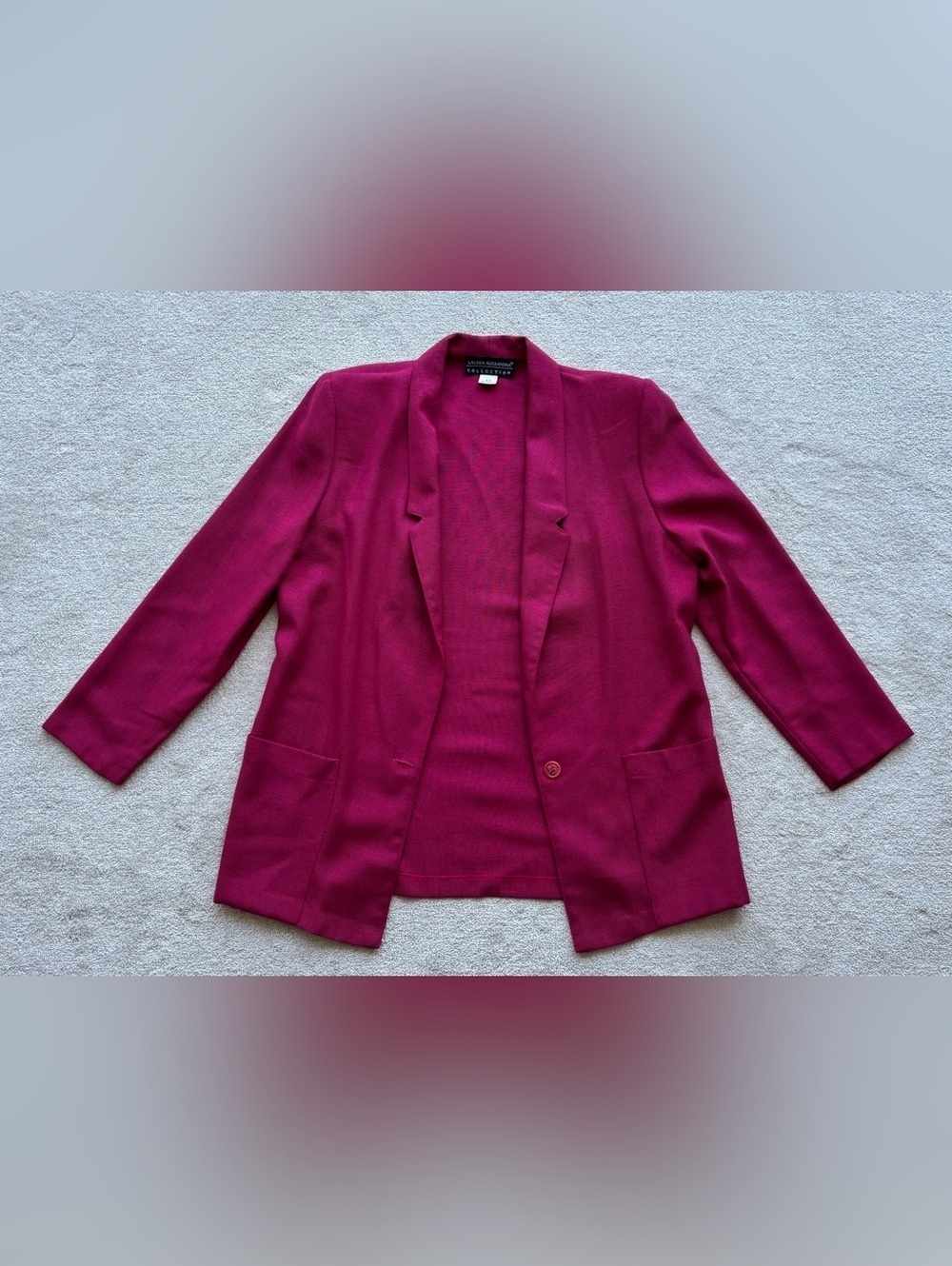 Lauren Alexandra Magenta Open-Front Blazer